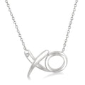 1/50 Ctw 'XO' Hugs and Kisses Round Cut Diamond Fashion Pendant With Chain in Sterling Silver