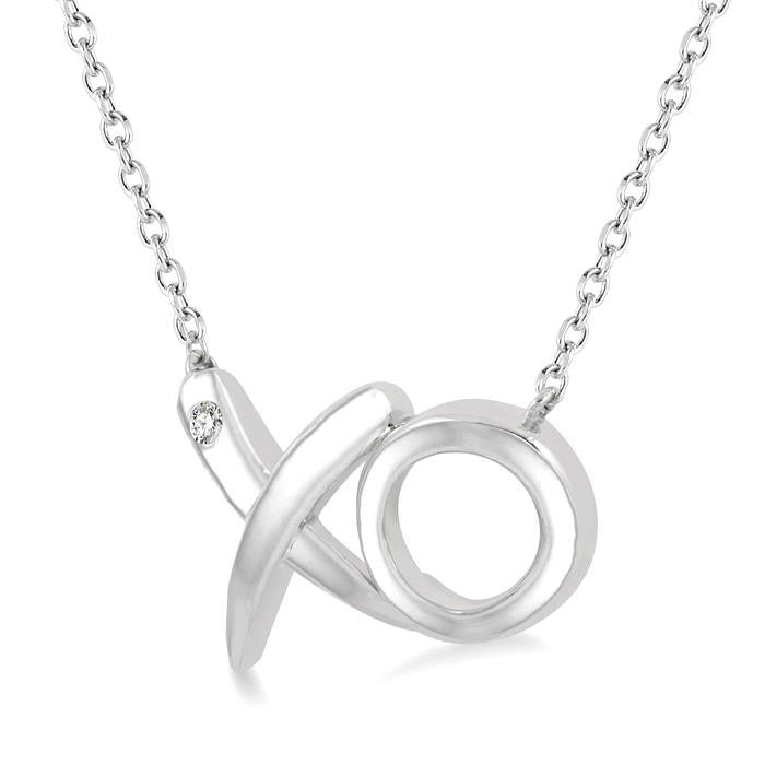 Silver X & O Diamond Fashion Pendant