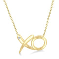 1/50 Ctw 'XO' Motif Round Cut Diamond Fashion Pendant With Chain in Yellow Gold Vermeil