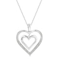 Ember Mallow Silver Double Heart Shape Diamond Fashion Pendant