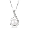 Silver Pearl Diamond Pendant