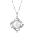 Silver Pearl Swirl Diamond Pendant