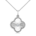 1/20 Ctw Clover Fluted Medallion Round Cut Diamond Pirouette Pendant With Chain in Sterling Silver