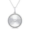 1/20 Ctw Round fluted medallion Round Cut Diamond Pirouette Pendant With Chain in Sterling Silver