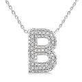 1/20 Ctw Bubble Accent Initial 'B' Round Cut Diamond Fashion Pendant With Chain in Sterling Silver