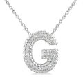 1/20 Ctw Bubble Accent Initial 'G' Round Cut Diamond Fashion Pendant With Chain in Sterling Silver