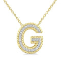 1/20 Ctw Bubble Accent Initial 'G' Round Cut Diamond Fashion Pendant With Chain in Yellow Gold Vermeil