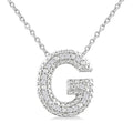 Silver Bubble 'G' Initial Diamond Pendant