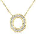 1/20 Ctw Bubble Accent Initial 'O' Round Cut Diamond Fashion Pendant With Chain in Yellow Gold Vermeil
