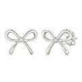 Silver Bow Diamond Fashion Earrings