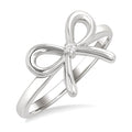 Silver Bow Diamond Fashion Ring