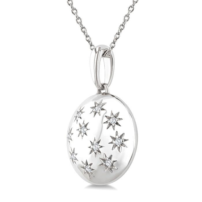 Silver Bold Circle Diamond Fashion Pendant