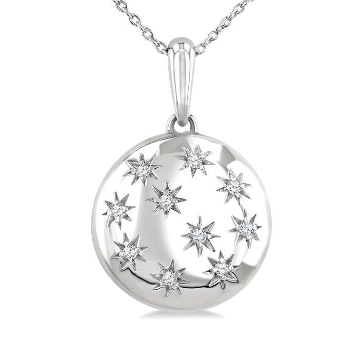 Silver Bold Circle Diamond Fashion Pendant