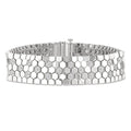 1/4 Ctw Round Cut Diamond Hexagon Fashion Bracelet in Sterling Silver