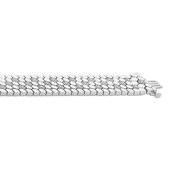 1/4 Ctw Round Cut Diamond Hexagon Fashion Bracelet in Sterling Silver