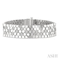 1/4 Ctw Round Cut Diamond Hexagon Fashion Bracelet in Sterling Silver