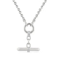 1/20 Ctw Round Cut Diamond T-Bar Fashion Necklace in Sterling Silver