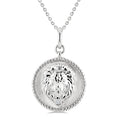 1/50 Ctw Round Cut Diamond Leo Zodiac Medallion Pendant With Chain in Sterling Silver