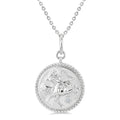 1/50 Ctw Round Cut Diamond Sagittarius Zodiac Medallion Pendant With Chain in Sterling Silver