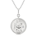 1/50 Ctw Round Cut Diamond Virgo Zodiac Medallion Pendant With Chain in Sterling Silver