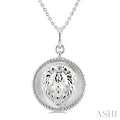 1/50 Ctw Round Cut Diamond Leo Zodiac Medallion Pendant With Chain in Sterling Silver