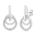 1/10 Ctw Round Cut Diamond Drop Fashion Earrings in Sterling Silver