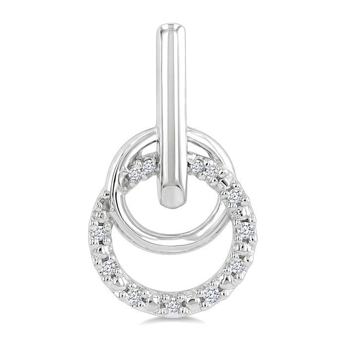 1/10 Ctw Round Cut Diamond Drop Fashion Earrings in Sterling Silver