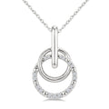 1/10 Ctw Round Cut Diamond Drop Fashion Pendant With Chain in Sterling Silver
