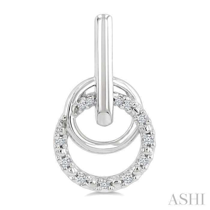 1/10 Ctw Round Cut Diamond Drop Fashion Earrings in Sterling Silver