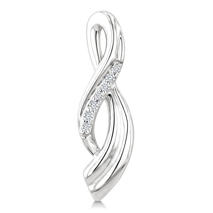 1/20 Ctw Round Cut Diamond Twisted Earrings in Sterling Silver