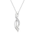 1/20 Ctw Round Cut Diamond Twisted Pendant With Chain in Sterling Silver