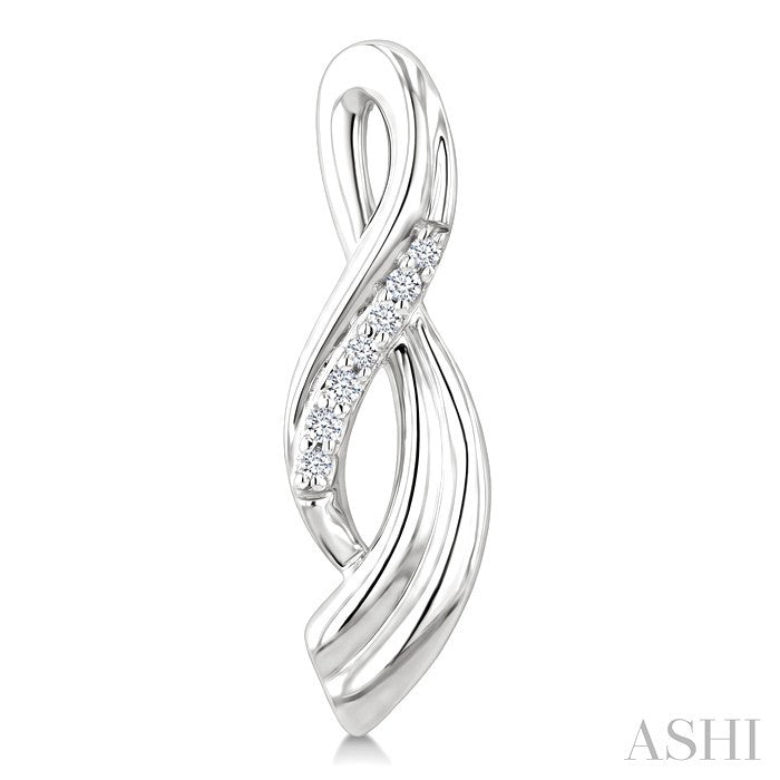 1/20 Ctw Round Cut Diamond Twisted Earrings in Sterling Silver