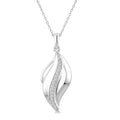 1/10 Ctw Round Cut Diamond Twisted Pendant With Chain in Sterling Silver