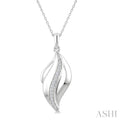 1/10 Ctw Round Cut Diamond Twisted Pendant With Chain in Sterling Silver