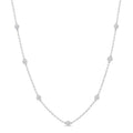 1/4 Ctw Round Cut Diamond Station Necklace in Sterling Silver