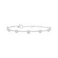 1/4 Ctw Round Cut Diamond Station Bracelet in Sterling Silver