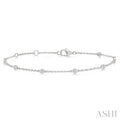 1/4 Ctw Round Cut Diamond Station Bracelet in Sterling Silver