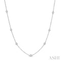 1/6 Ctw Round Cut Diamond Station Necklace in Sterling Silver