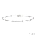 1/6 Ctw Round Cut Diamond Station Bracelet in Sterling Silver