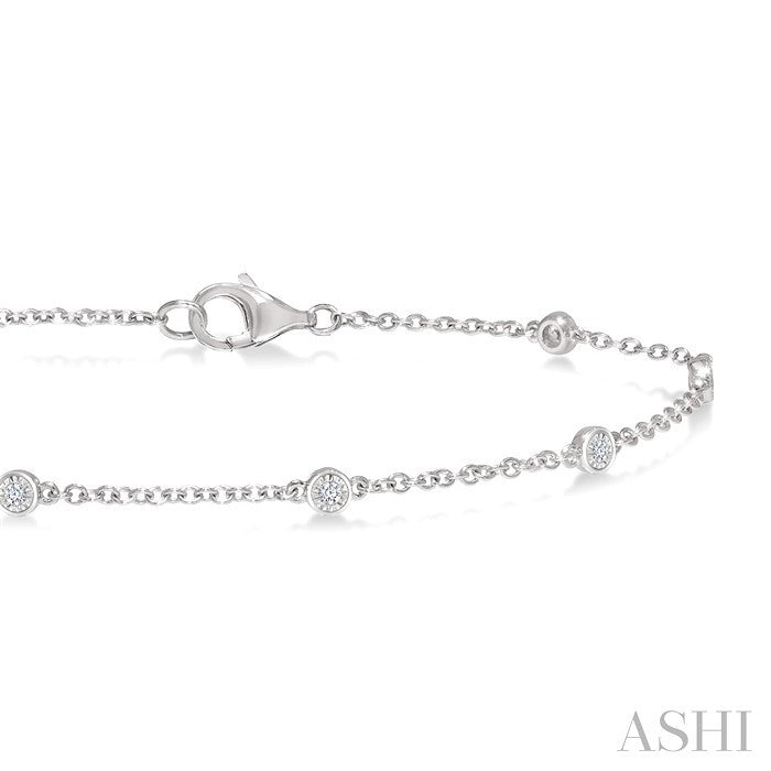 1/6 Ctw Round Cut Diamond Station Bracelet in Sterling Silver