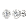 1/20 Ctw Round Cut Diamond Stud Earrings in Sterling Silver
