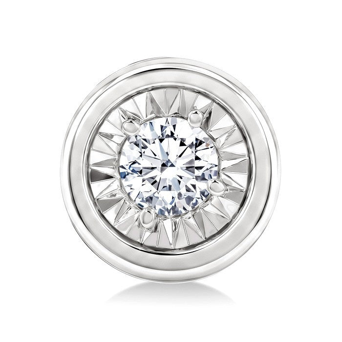 1/20 Ctw Round Cut Diamond Stud Earrings in Sterling Silver