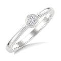 1/50 Ctw Bezel Set Round Cut Diamond Fashion Ring in Sterling Silver