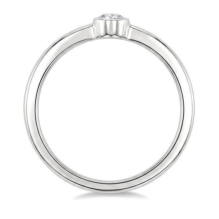 1/50 Ctw Bezel Set Round Cut Diamond Fashion Ring in Sterling Silver