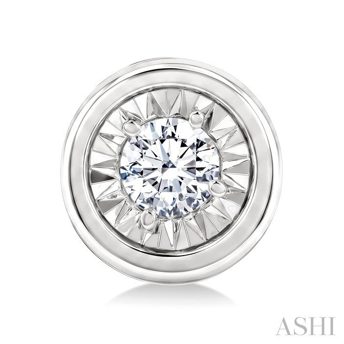 1/20 Ctw Round Cut Diamond Stud Earrings in Sterling Silver