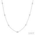 1/20 Ctw Round Cut Diamond Station Necklace in Sterling Silver