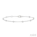 1/20 Ctw Round Cut Diamond Station Bracelet in Sterling Silver