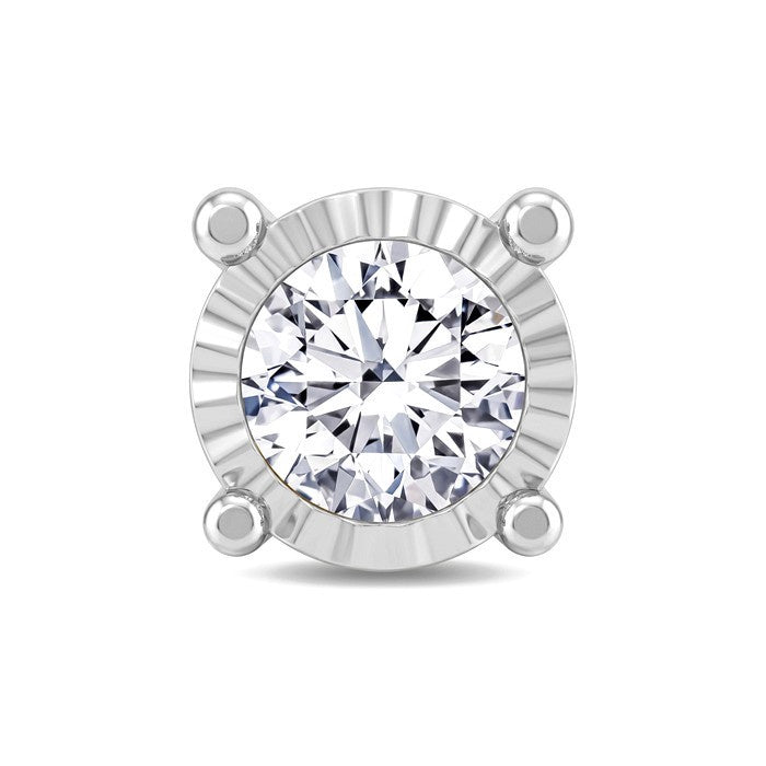 3/4 Ctw Round Cut Diamond Miracle Plate Fashion Stud Earrings in Sterling Silver