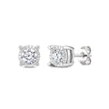 3/8 Ctw Round Cut Diamond Miracle Plate Stud Earrings in Sterling Silver