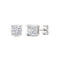 1/3 Ctw Round Cut Diamond Miracle Plate Stud Earrings in Sterling Silver